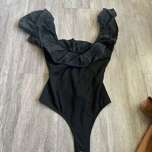 Capulet Black Ruffle Bodysuit